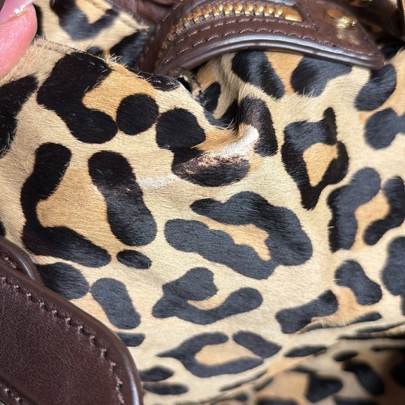 Tory Burch City Zip Leopard Jaguar Print Leather Cowhide Tote X-Large - Picture 15 of 17